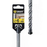 Бур по бетону 6х100х160 мм SDS+, GRAFF,  6206160 Бур по бетону 6х100х160 мм SDS+, GRAFF,  6206160