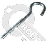 Шуруп-крючок (полукольцо), цинк 6х50 (10) фото 2 Шуруп-крючок (полукольцо), цинк 6х50 (10) фото 2