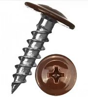 Саморез с прессшайбой, острый RAL8019 4,2х32 Серо-коричневый /500/ Саморез с прессшайбой, острый RAL8019 4,2х32 Серо-коричневый /500/