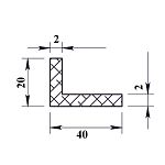 Уголок алюминиевый 40х20х2,0 мм - 2,0 м Уголок алюминиевый 40х20х2,0 мм - 2,0 м