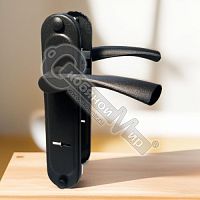 Ручка на планке РДП 2-023- 55С - Черный муар,сувальд. /15/ Ручка на планке РДП 2-023- 55С - Черный муар,сувальд. /15/