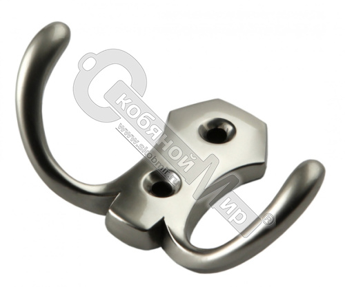 Крючок 2-х рожковый, матовый никель, Boyard,  К203 SN 