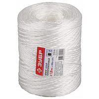 Шпагат полипропиленовый, 1,6 мм х 500 м, 1,0 ктекс, цвет белый (бобина), ЗУБР, 50100-500 Шпагат полипропиленовый, 1,6 мм х 500 м, 1,0 ктекс, цвет белый (бобина), ЗУБР, 50100-500