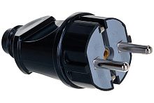 Вилка прямая 16А с заземлением, 250В, черная, АБС-пластик, UNIVersal, А1010 Вилка прямая 16А с заземлением, 250В, черная, АБС-пластик, UNIVersal, А1010