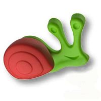 483025ST06/ST09 Ручка кнопка,зеленая улитка с красным панцирем 483025ST06/ST09 Ручка кнопка,зеленая улитка с красным панцирем