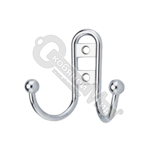 Крючок 2-х рожковый с шариками, малый, хром, H5551AL, 104212/1205S/8297В/1205В CP NEW 