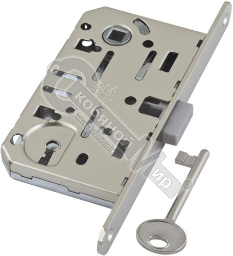 Корпус врезного замка под ключ MEDIANA POLARIS (никель) тех.уп. без отв.пл.ВО6101.50.06 