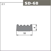 Уплотнитель SD-68 10х4 мм, черный, 100 м (6 шт./уп.) Уплотнитель SD-68 10х4 мм, черный, 100 м (6 шт./уп.)