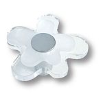 Ручка кнопка детская цветок белый BRASS, 678CR Ручка кнопка детская цветок белый BRASS, 678CR