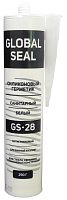 Герметик силиконовый санитарный белый под пистолет, 290 г, GlobalSeal GS28 /24/ Герметик силиконовый санитарный белый под пистолет, 290 г, GlobalSeal GS28 /24/