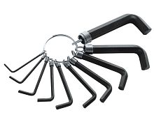 Набор L-образных ключей НЕХ (шестигранник), 8 шт. (H2,0 - H10), на кольце в блист., Сервис Кл. 70671 Набор L-образных ключей НЕХ (шестигранник), 8 шт. (H2,0 - H10), на кольце в блист., Сервис Кл. 70671