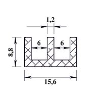 Швеллер алюминиевый ш-образный 266 - 2,0 м Швеллер алюминиевый ш-образный 266 - 2,0 м