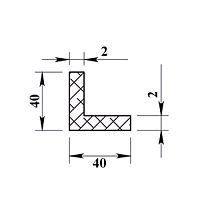Уголок алюминиевый 40х40х2,0 мм - 2,0 м Уголок алюминиевый 40х40х2,0 мм - 2,0 м