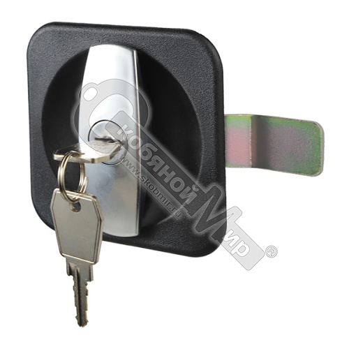 Замок мебельный ригельный типа F90 изогнутый ригель ручка хром, 0243