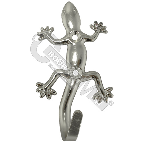 Крючок 1 рожковый "Ящерица", хром, 1330