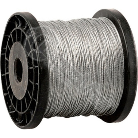 Трос для растяжки стальной DIN 3055 1,5 мм 1х19+FC /200-250-500 м/ Трос для растяжки стальной DIN 3055 1,5 мм 1х19+FC /200-250-500 м/