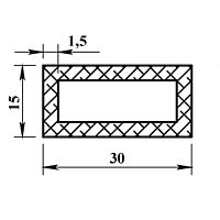 Труба алюминиевая прямоугольная 30х15х1,5 мм - 2,0 м Труба алюминиевая прямоугольная 30х15х1,5 мм - 2,0 м