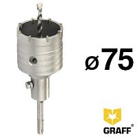 Коронка по бетону 75 мм SDS+, c центровочным сверлом 110 мм, GRAFF, 6375110 Коронка по бетону 75 мм SDS+, c центровочным сверлом 110 мм, GRAFF, 6375110