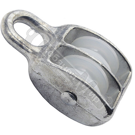 Блок двойной с нейлоновым колесом 6мм/20мм /1/ Блок двойной с нейлоновым колесом 6мм/20мм /1/