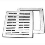 Решетка разъемная с москитной сеткой 180х180 мм, наклонные жалюзи, Э1818Р Решетка разъемная с москитной сеткой 180х180 мм, наклонные жалюзи, Э1818Р