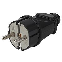 Вилка прямая 16A с заземлением, черная, ЭРА, Vx2-B /24/*** Вилка прямая 16A с заземлением, черная, ЭРА, Vx2-B /24/***