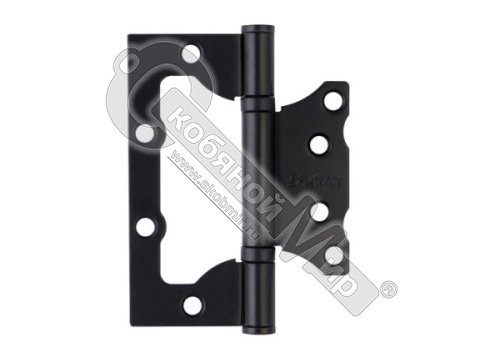 Петля неврезная  S-Locked  B-100*75*2,5 -BL матовый черный 120324