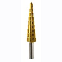 Сверло ступенчатое по металлу 9ст: d=4-12 мм, L=75 мм, прямая кромка, inWork, 36400-1 Сверло ступенчатое по металлу 9ст: d=4-12 мм, L=75 мм, прямая кромка, inWork, 36400-1