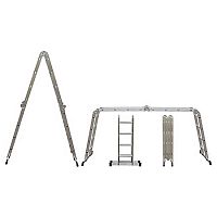Лестница-трансформер, алюминиевая, 3 ступени х 4 секции, вес 10,4 кг,  65453*** Лестница-трансформер, алюминиевая, 3 ступени х 4 секции, вес 10,4 кг,  65453***