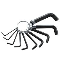 Набор L-образных ключей НЕХ (шестигранник), 8 шт. (H1.5 - H6), на кольце,  64153 / 64171 / 64163 Набор L-образных ключей НЕХ (шестигранник), 8 шт. (H1.5 - H6), на кольце,  64153 / 64171 / 64163