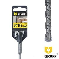 Бур по бетону 16x440x500 мм SDS+, GRAFF, для перфоратора, 6216500 Бур по бетону 16x440x500 мм SDS+, GRAFF, для перфоратора, 6216500