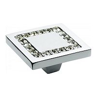 0771-005-3 Ручка кнопка, латунь с кристаллами Swarovski, эксклюзивная коллекция, глянцевый хром 0771-005-3 Ручка кнопка, латунь с кристаллами Swarovski, эксклюзивная коллекция, глянцевый хром