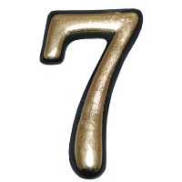 Цифра квартирная самоклеющая "7" цвет:латунь Цифра квартирная самоклеющая "7" цвет:латунь