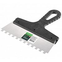 Шпатель зубчатый 200 мм, зуб 8х8 мм, нержавеющая сталь, пластмассовая ручка, Сибртех, 85473 Шпатель зубчатый 200 мм, зуб 8х8 мм, нержавеющая сталь, пластмассовая ручка, Сибртех, 85473