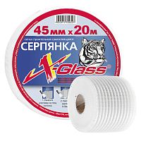 Серпянка самоклеящаяся 45/43 мм х 20 м, X-Glass,  173012 Серпянка самоклеящаяся 45/43 мм х 20 м, X-Glass,  173012