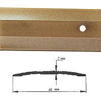 Порог АЛ-125-С 1,5м бронзовый металлик , Стык алюминевый , 40 мм Порог АЛ-125-С 1,5м бронзовый металлик , Стык алюминевый , 40 мм