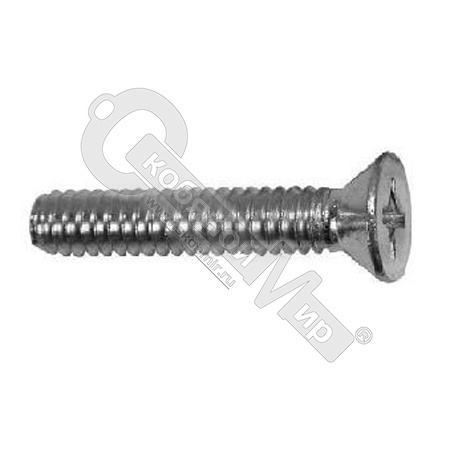 Винт нержавеющий М6х30 DIN965 А2 потай, отвертка-крест /20/ Винт нержавеющий М6х30 DIN965 А2 потай, отвертка-крест /20/