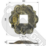 Подпятник штампованный 103х108 мм кв 30 мм 19470-30 фото 3 Подпятник штампованный 103х108 мм кв 30 мм 19470-30 фото 3