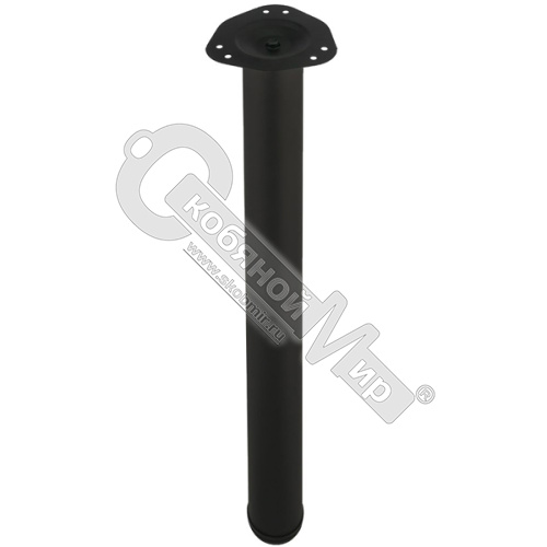 Ножка для стола 60х820 мм, крепление Блин + Пятак, чёрный  /4/,  109508