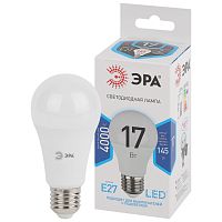 Лампочка светодиодная (груша) ЭРА STD LED A60-17W-840-E27, нейтральный белый свет Лампочка светодиодная (груша) ЭРА STD LED A60-17W-840-E27, нейтральный белый свет