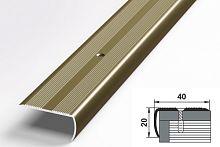 Порог АЛ-259-С    1,8м   шоколад  Угол алюминевый с резиновой  вставкой 37,5X23