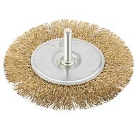 Корщетка-колесо 60 мм, стальная, латунированная, волнистая со штифтом, 98021 / 38506 Корщетка-колесо 60 мм, стальная, латунированная, волнистая со штифтом, 98021 / 38506