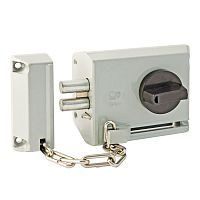 Замок накладной ЗНД1-АК левый, серый (с цепочкой), 86800 Замок накладной ЗНД1-АК левый, серый (с цепочкой), 86800