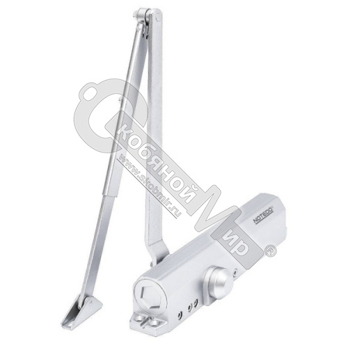 Доводчик NOTEDO DC-080-180 DA+BC EN3-6 (180кг), ветр.тормоз+задержка закр, мороз до -30, белый