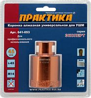 Коронка алмазная 45 мм для УШМ, ПРАКТИКА "Эксперт", (1 шт.) блистер, 641-053*** Коронка алмазная 45 мм для УШМ, ПРАКТИКА "Эксперт", (1 шт.) блистер, 641-053***