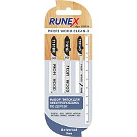 Набор пилок для эл.лобзика по дереву,Т101В/Т101АО/Т101BR, PROFI WOOD CLEAN-3 (3шт.), "Runex", 555816 Набор пилок для эл.лобзика по дереву,Т101В/Т101АО/Т101BR, PROFI WOOD CLEAN-3 (3шт.), "Runex", 555816