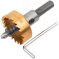 Коронка кольцевая по металлу, 35 мм, HSS сталь, титановое покрытие, 36870 Коронка кольцевая по металлу, 35 мм, HSS сталь, титановое покрытие, 36870