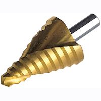 Сверло ступенчатое по металлу 9ст: d=4-20 мм, L=75 мм, спиральная кромка, USP,  36401/36401-2 Сверло ступенчатое по металлу 9ст: d=4-20 мм, L=75 мм, спиральная кромка, USP,  36401/36401-2