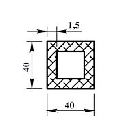 Труба алюминиевая квадратная 40х40х1,5 мм - 2,0 м Труба алюминиевая квадратная 40х40х1,5 мм - 2,0 м
