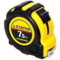 Рулетка 7,5 м / 25 мм, ударостойкий обрезиненный корпус, STAYER TopTape, 34025-07_z01*** Рулетка 7,5 м / 25 мм, ударостойкий обрезиненный корпус, STAYER TopTape, 34025-07_z01***