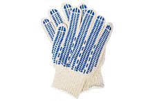 Перчатки х/б белые, 10 класс 4 нити, с ПВХ "Протектор"*** Перчатки х/б белые, 10 класс 4 нити, с ПВХ "Протектор"***